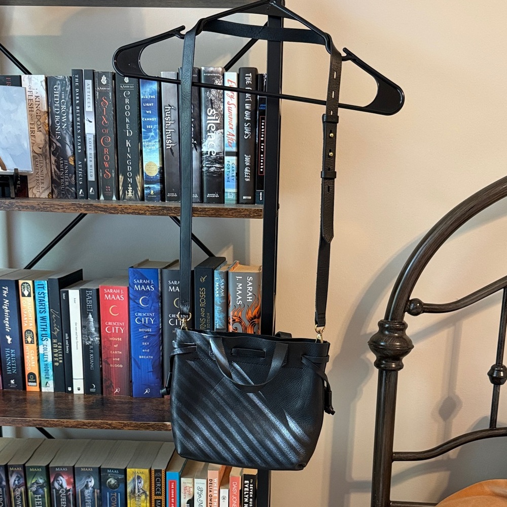 J. Crew Black Leather Crossbody Bag